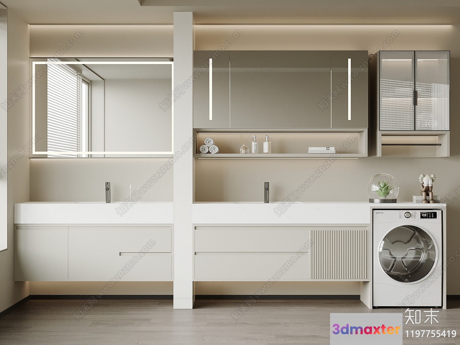 Modern Bathroom 3D Model - 7534 - VRAY Render