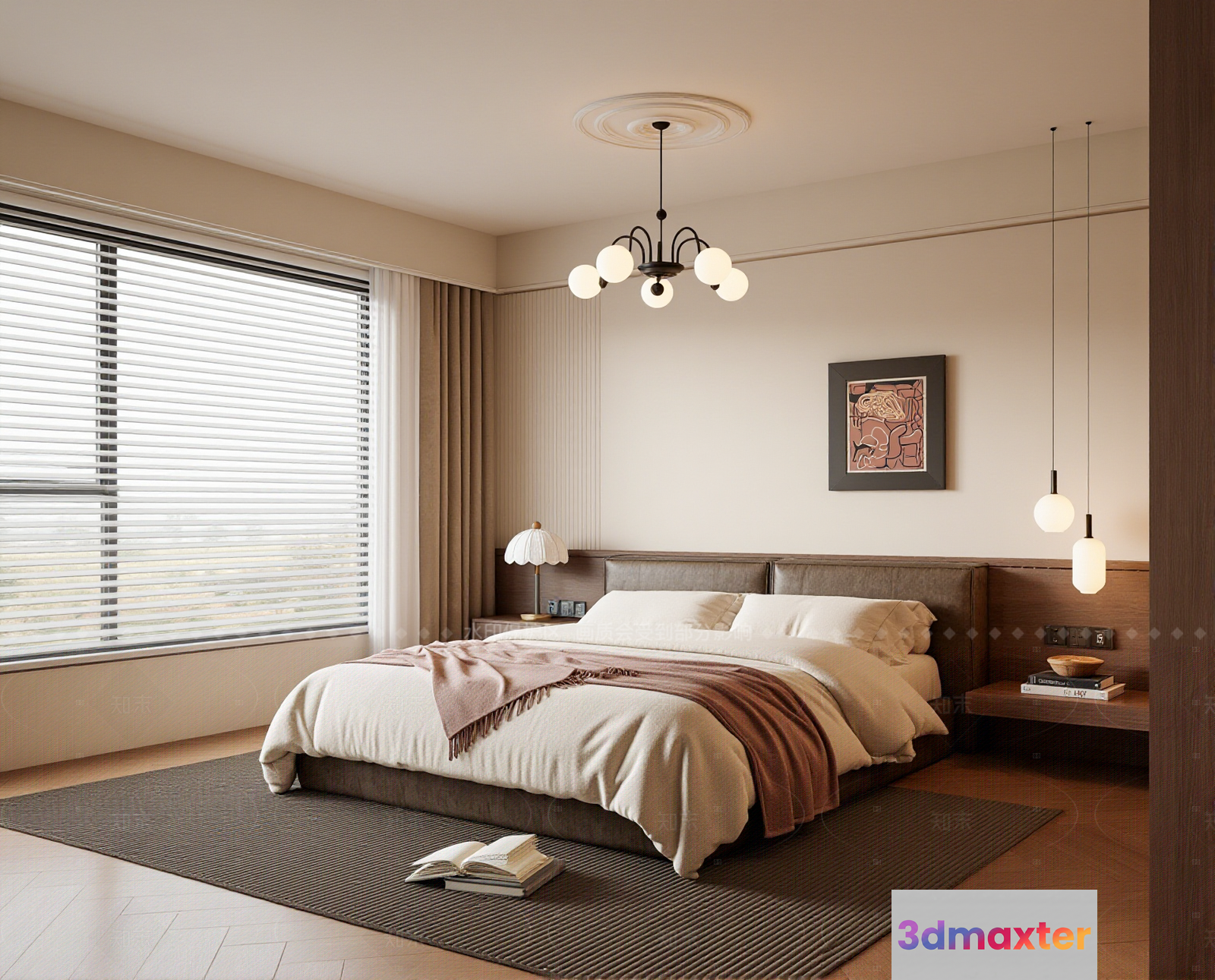 Cozy Bedroom 3D Model - 2001 - VRAY Render
