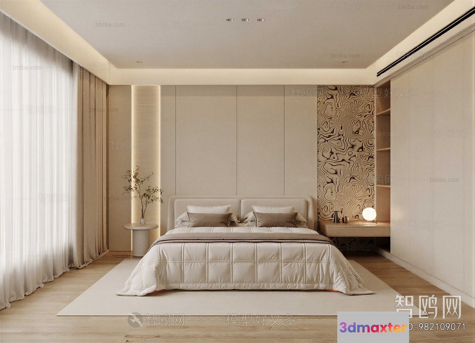 A Modern Bedroom 3D Model - 6471 - VRAY Render
