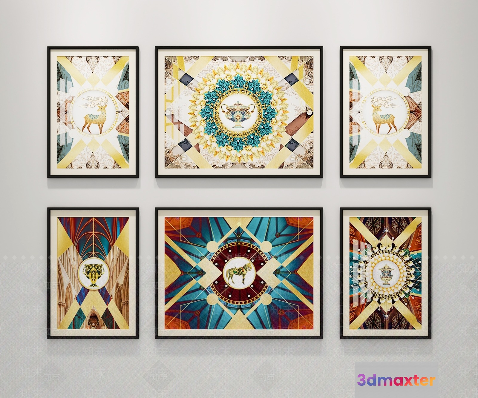Abstract Art Prints 3D Model - 2268 - VRAY Render