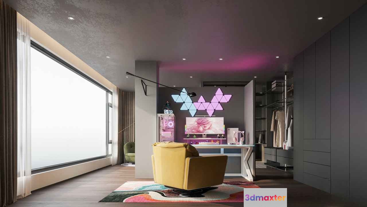 Modern Living Room 3D Model - 7537 - VRAY Render