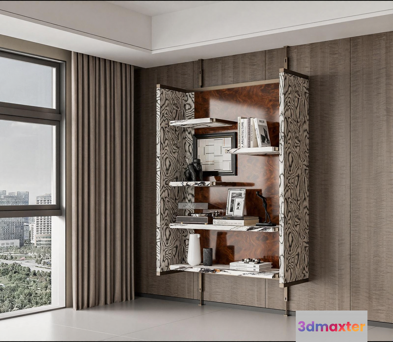 Modern Shelving Unit 3D Model - 3685 - VRAY Render