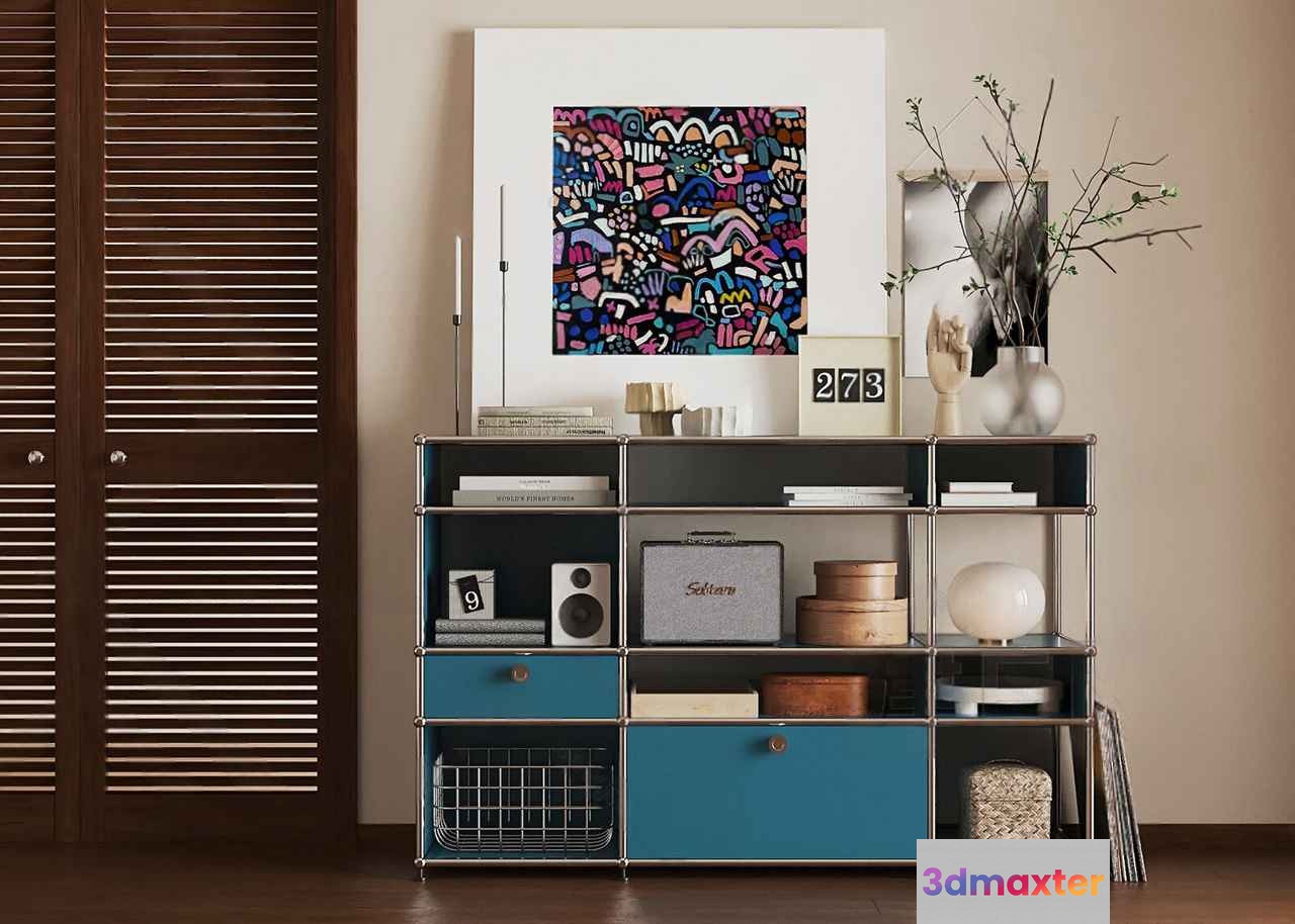Modern Shelving Unit 3D Model - 15299 - CORONA Render