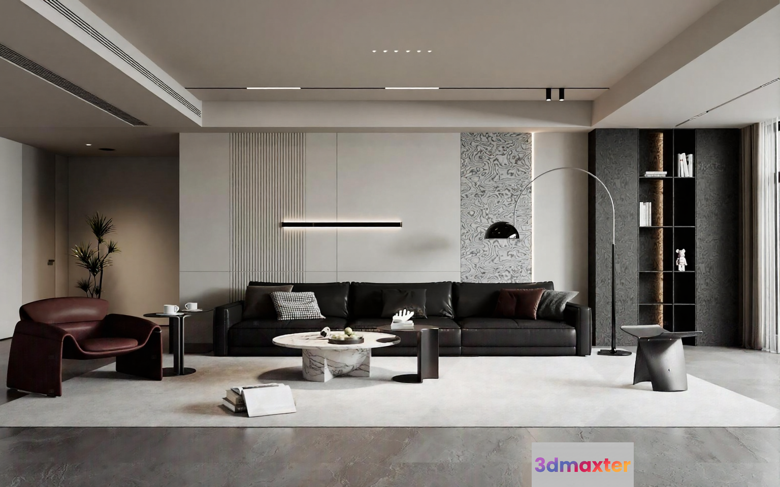 Modern Living Room 3D Model - 3854 - VRAY Render