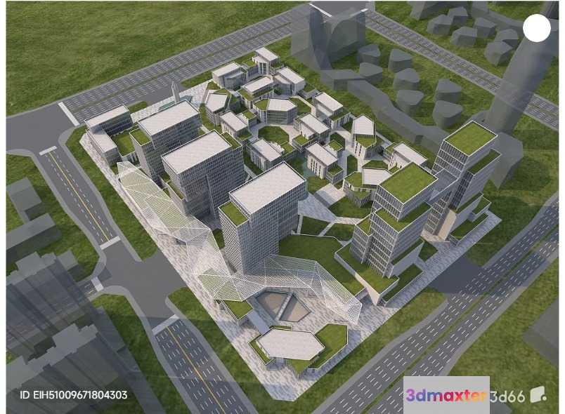 3D Building Design 3D Model - 2099 - VRAY Render