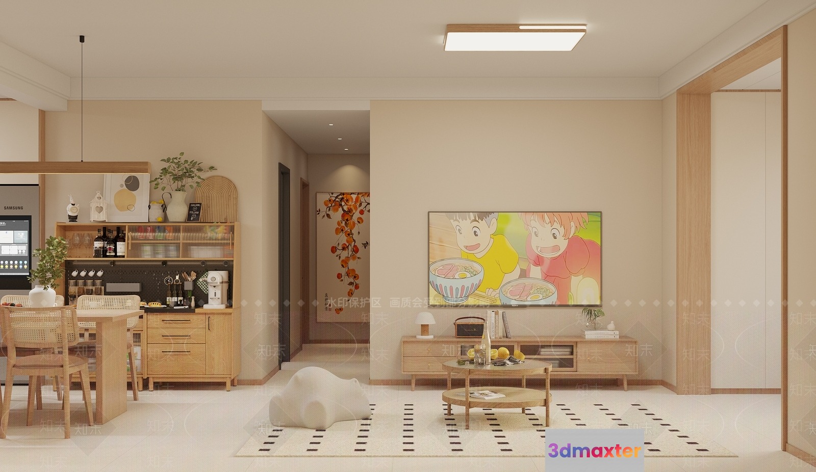 Modern Living Room 3D Model - 18870 - VRAY Render