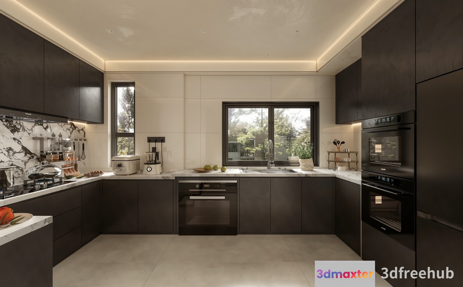 Modern Kitchen 3D Model - 19608 - VRAY Render