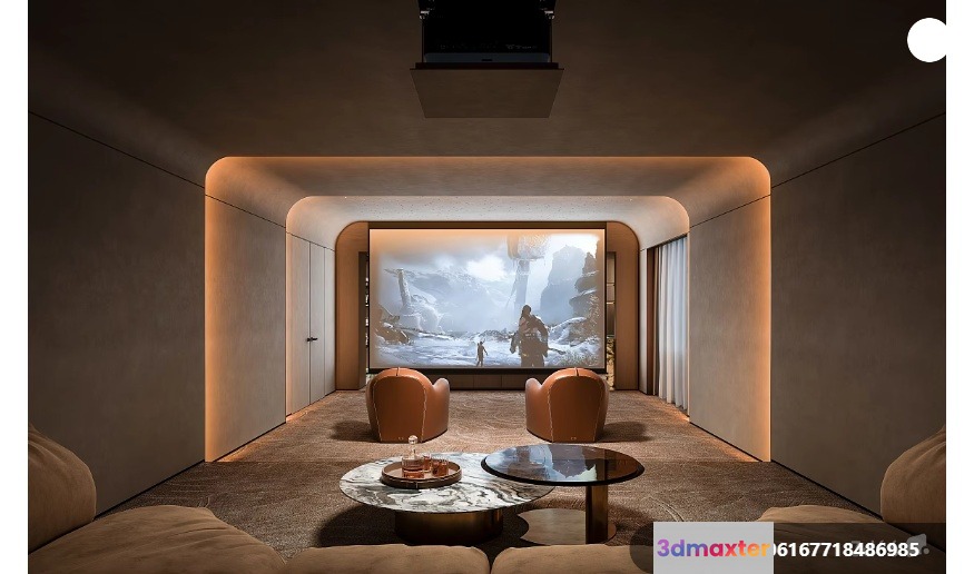 Modern Home Theater 3D Model - 17081 - VRAY Render
