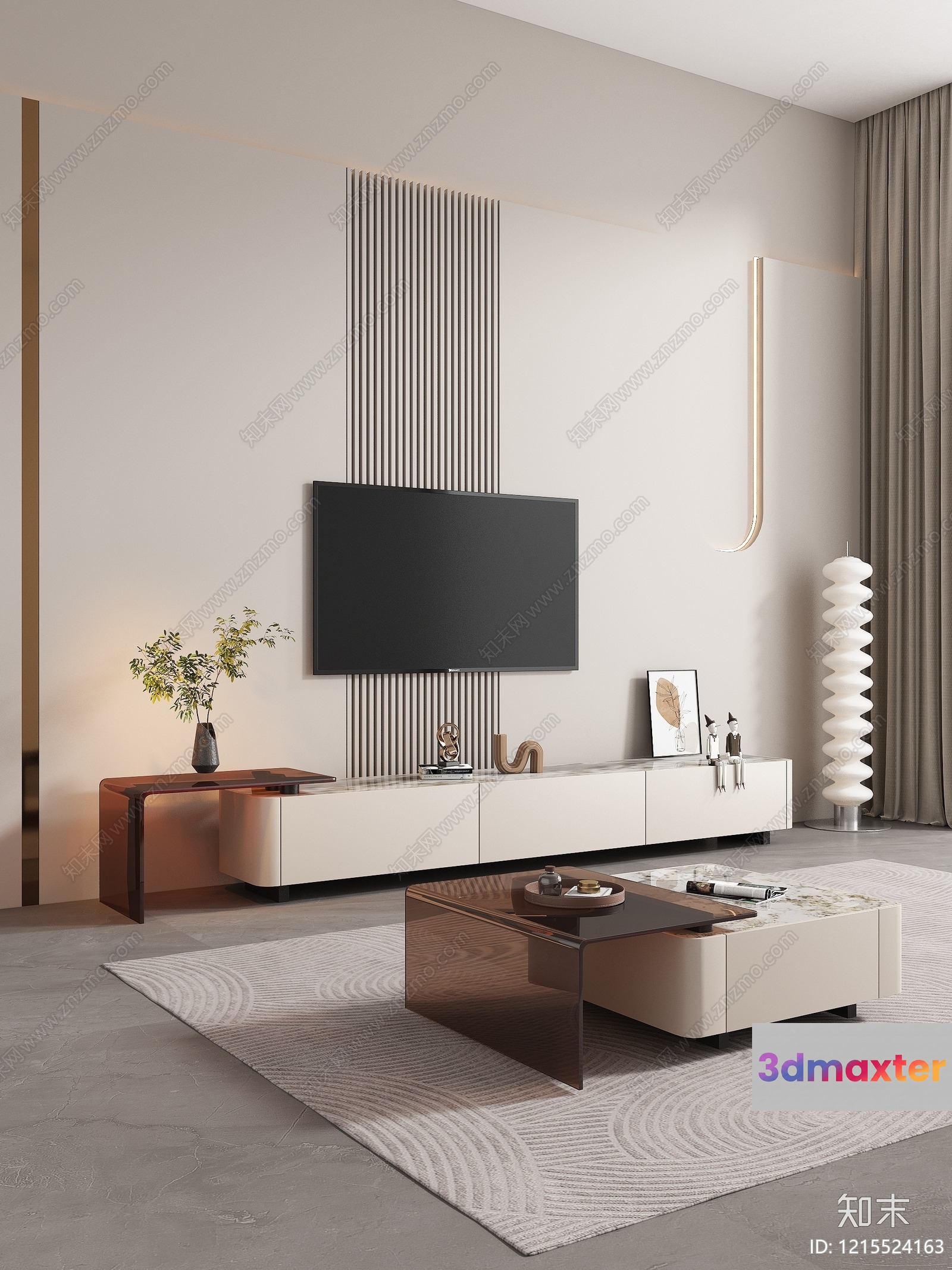 Modern Living Room 3D Model - 15921 - VRAY Render