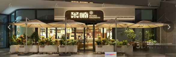 Outdoor Restaurant Or Cafe 3D Model - 14251 - VRAY Render