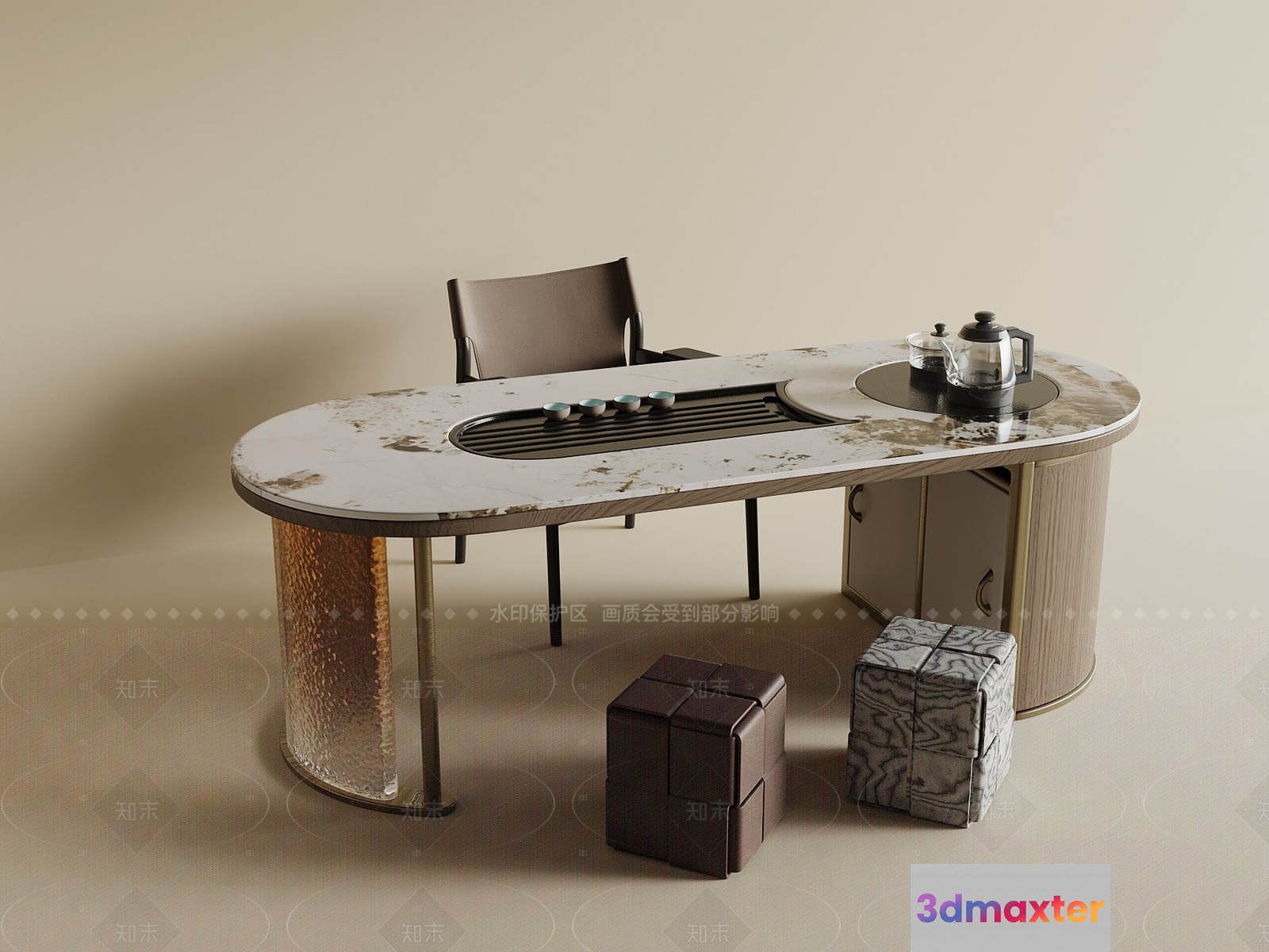 A Modern Dining Table 3D Model - 1173 - VRAY Render