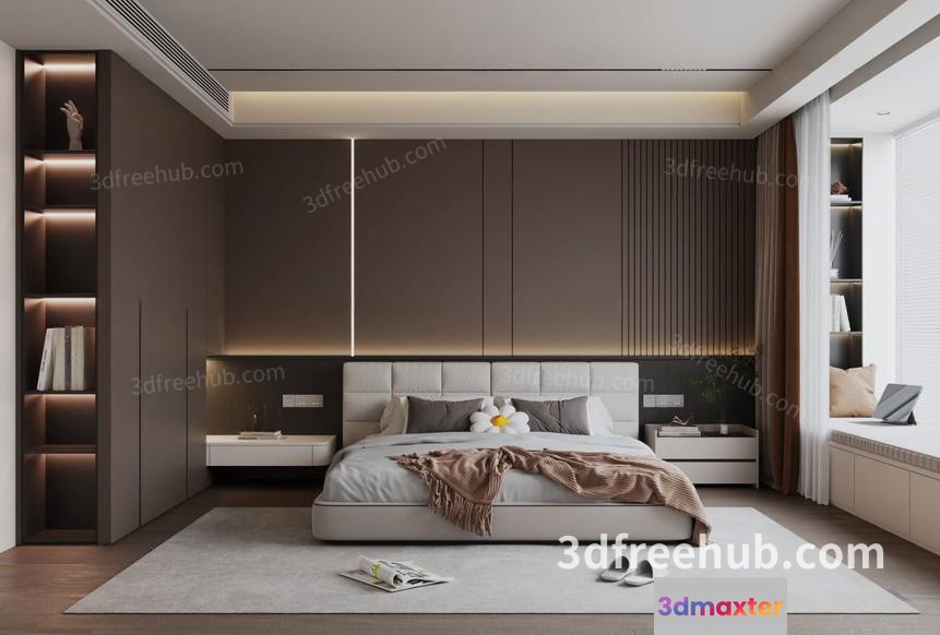 Cozy Bedroom 3D Model - 23005 - VRAY Render