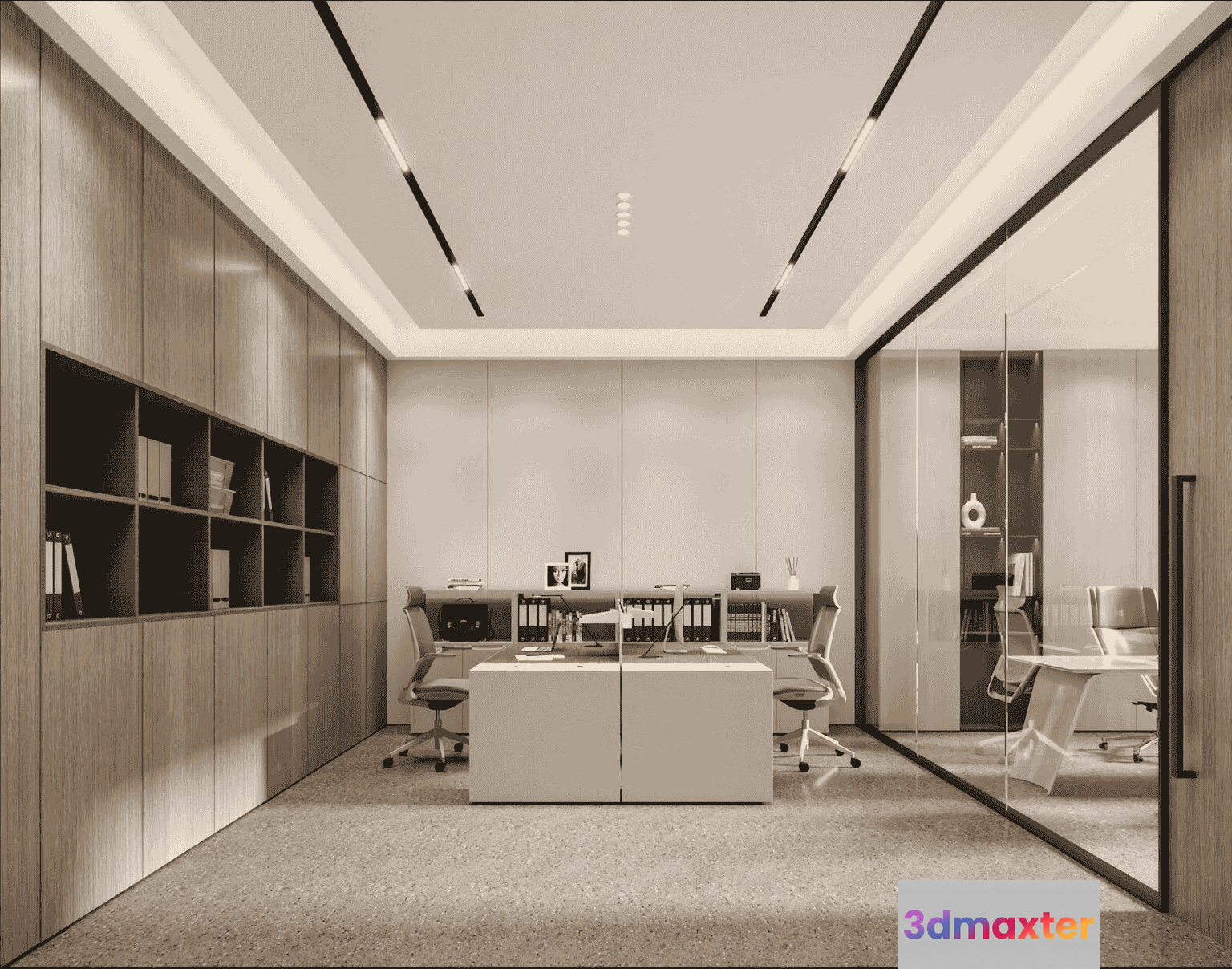 Modern Office Space 3D Model - 10071 - VRAY Render
