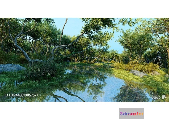 A Serene Natural Landscape 3D Model - 3076 - VRAY Render