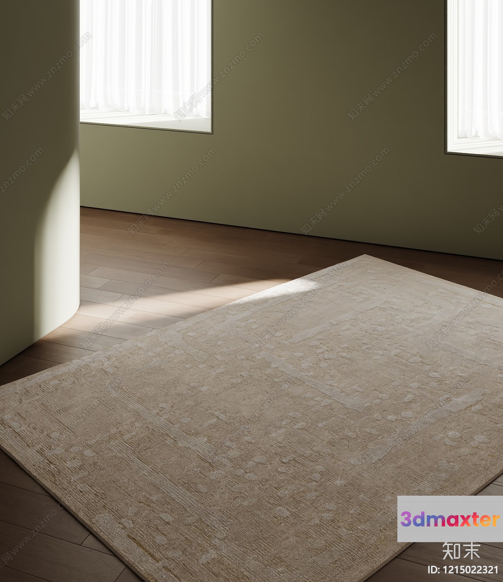 A Beige Rug In A Room 3D Model - 7620 - VRAY Render