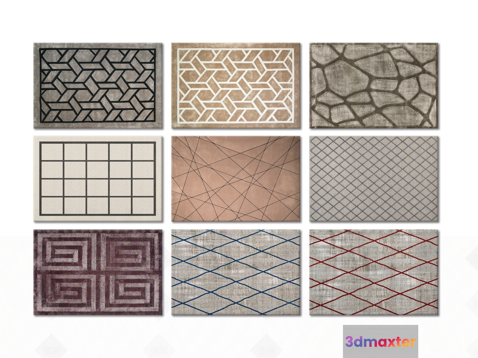 A Collection Of Rugs 3D Model - 2042 - VRAY Render