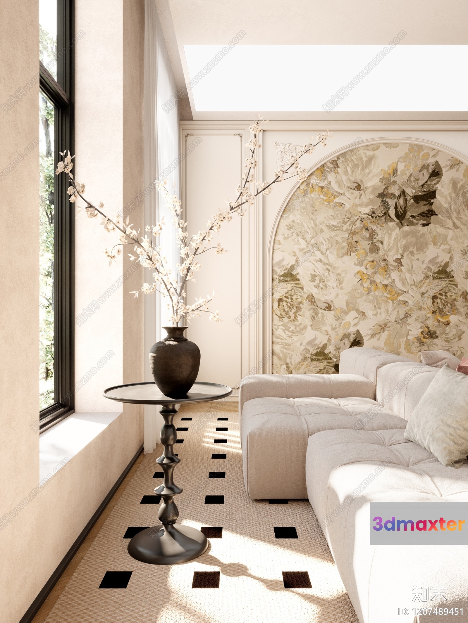 Modern Living Room 3D Model - 16059 - VRAY Render