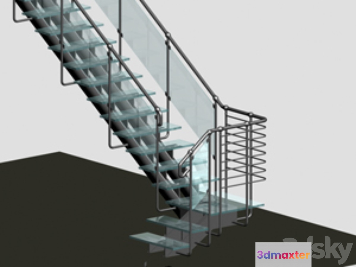 Le?nica metal with glass stairs