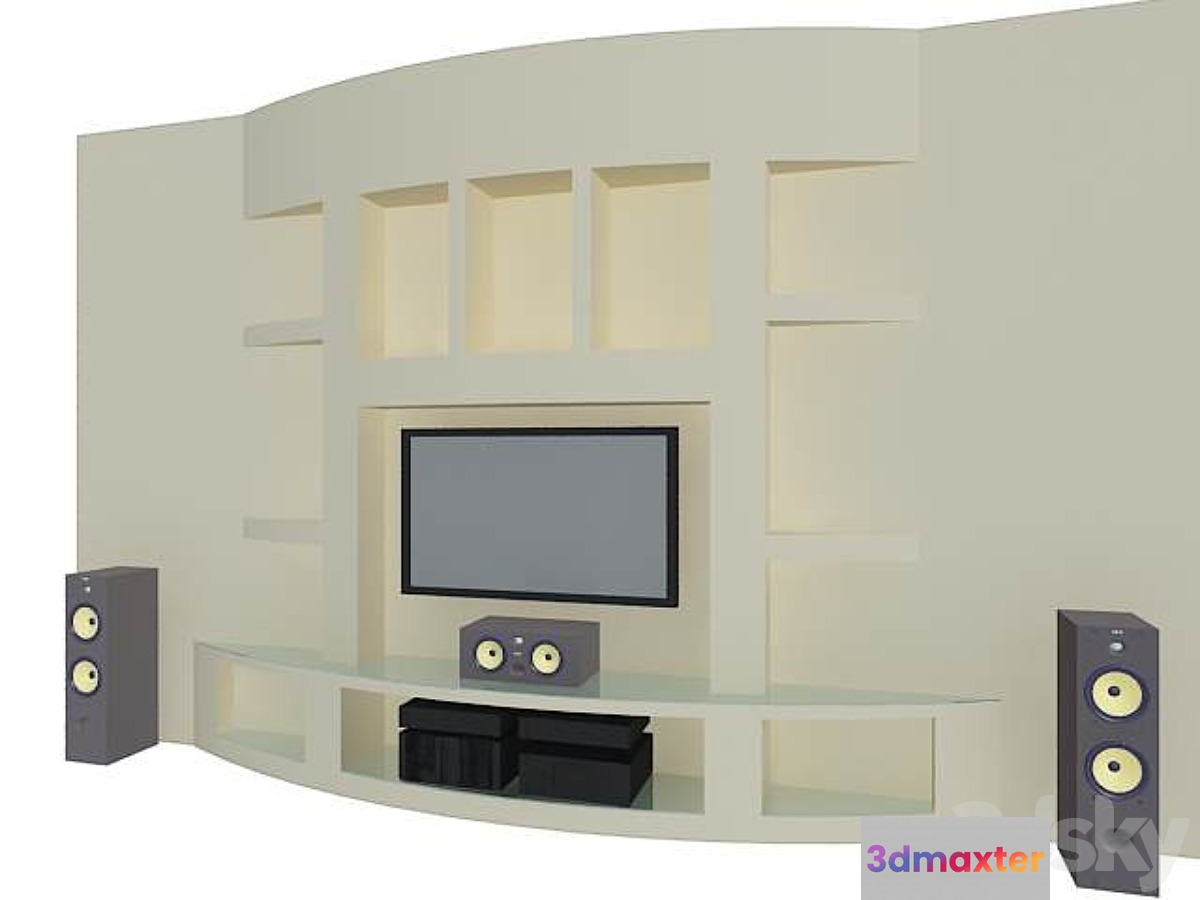 Niche under TV 3D Max
