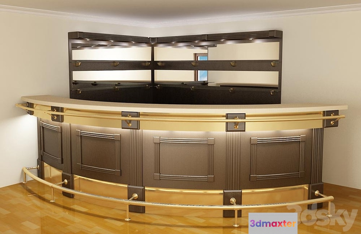 Bar counter with pristennym module