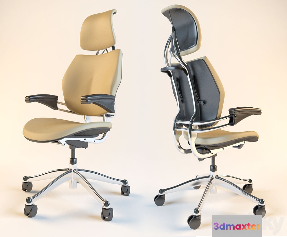 Freedom chair Neils Diffrient 3D Max
