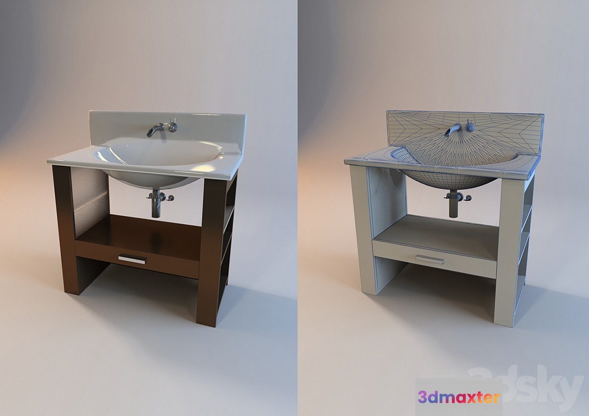 Sink with furniture (Villeroy Boch series City Life &)