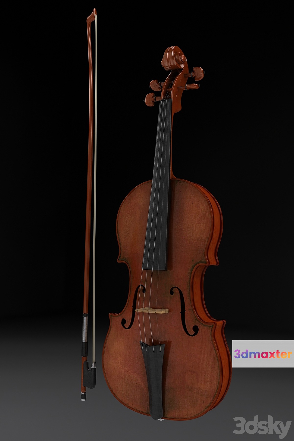 Violin and bow 3D Max