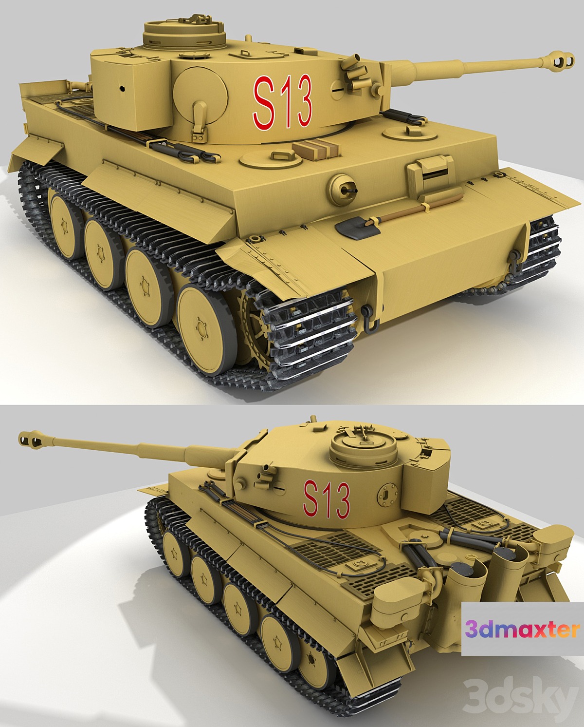 German heavy tank Tiger I Ausf E Pz. VI 3D Max