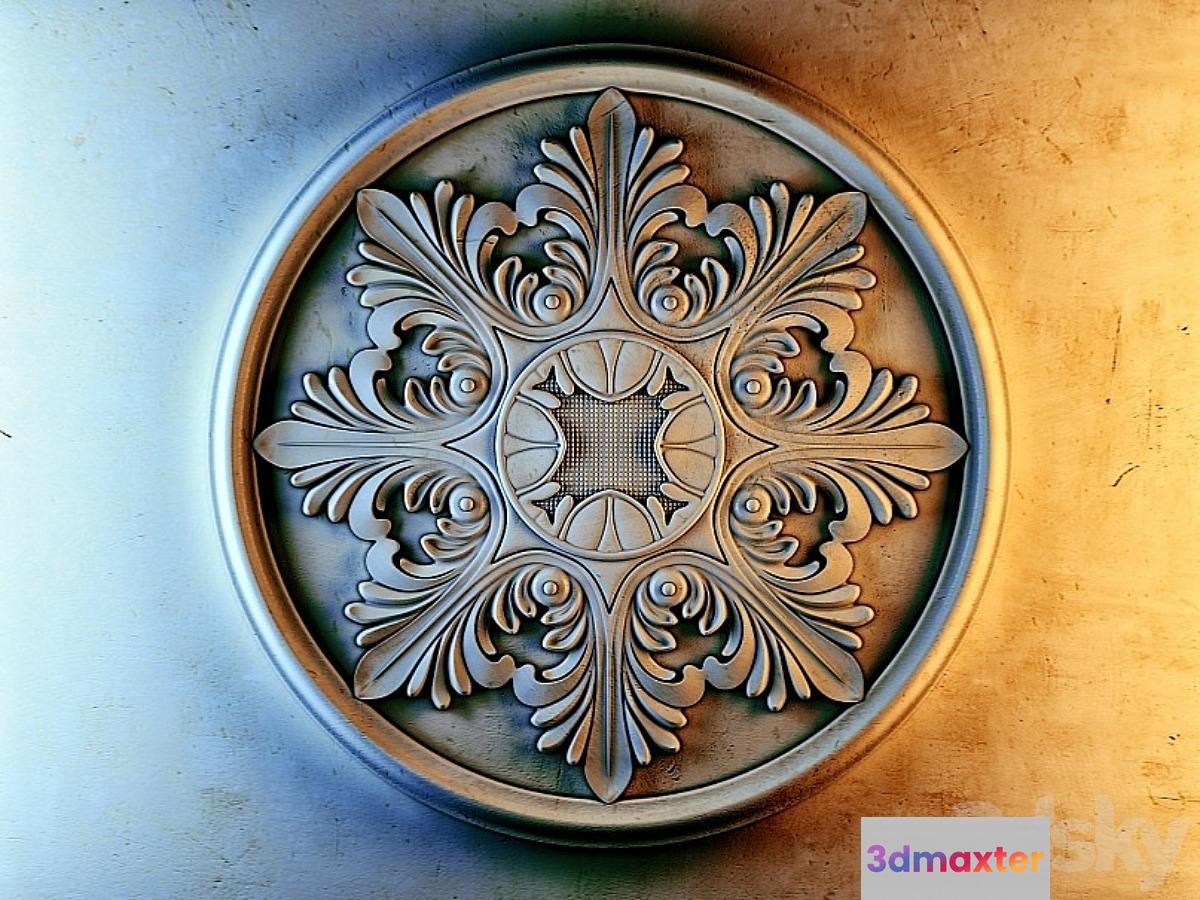 Stucco decor Medallion 3D Max