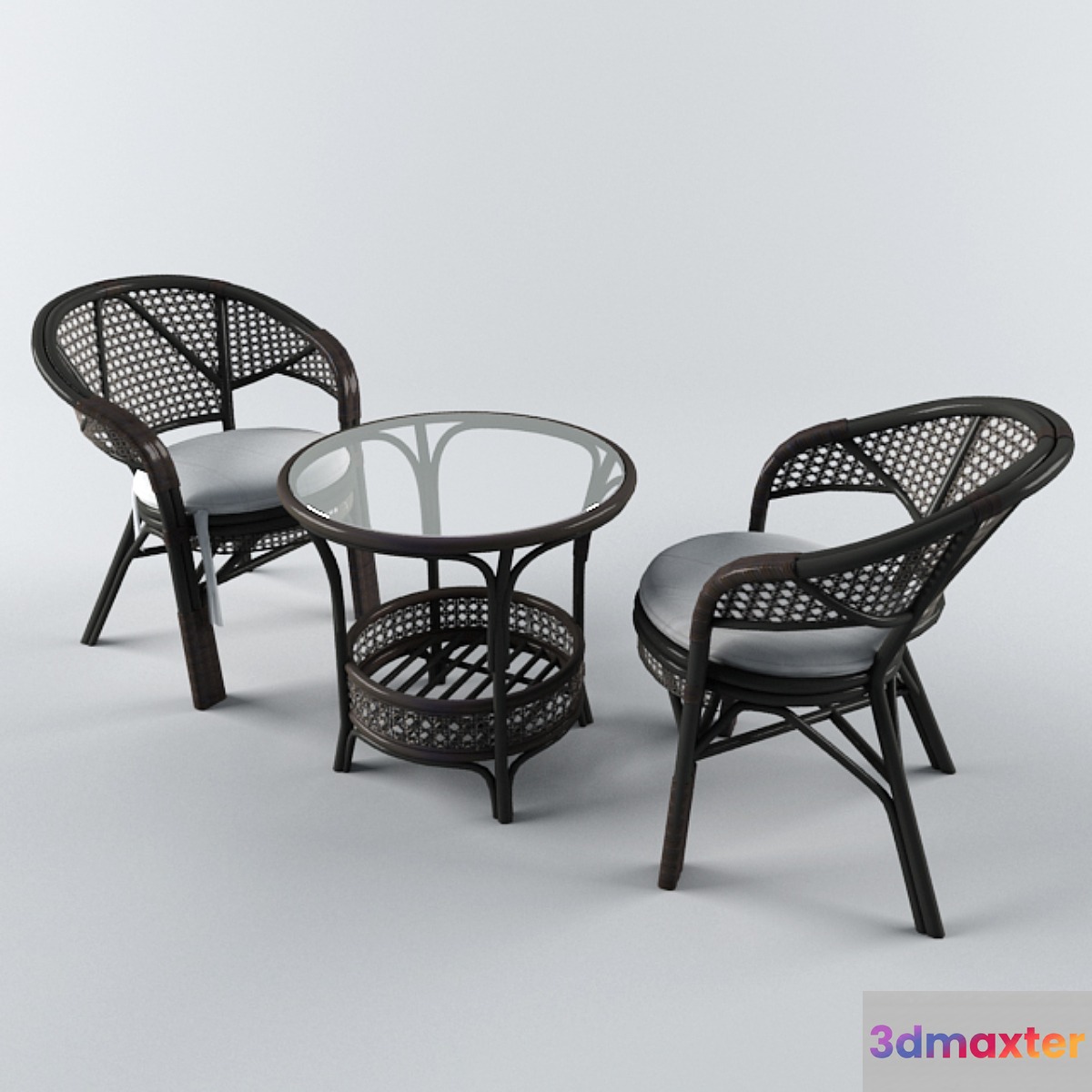 Rotang table and chairs - No.2