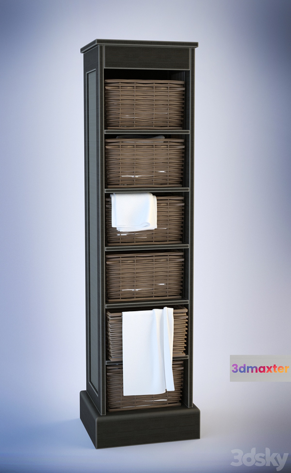 Rack with baskets for linen