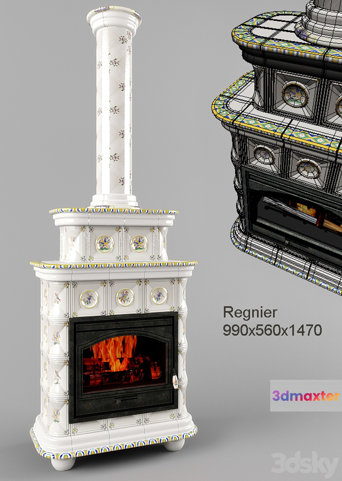 Faience Fireplace Regnier