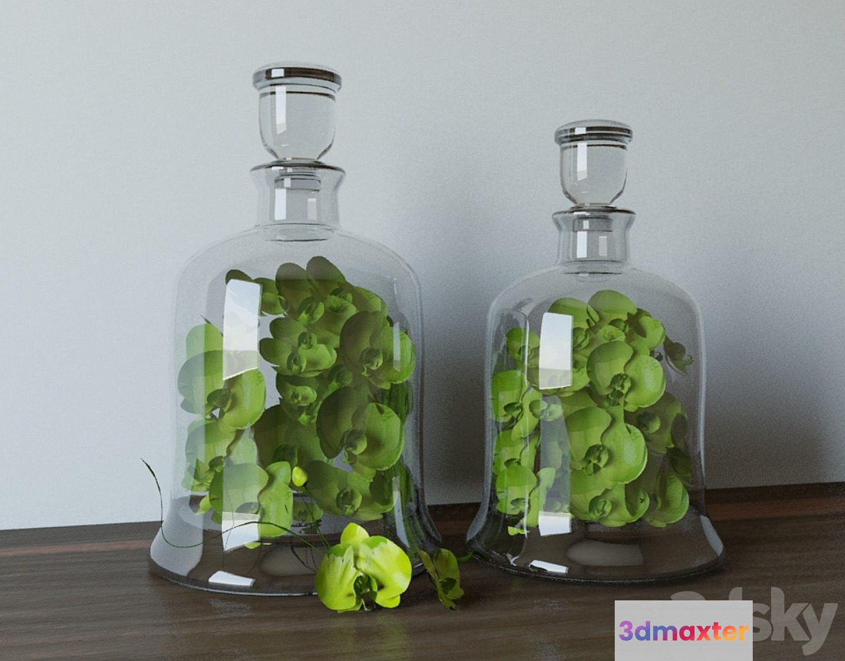 Decanters with Greens