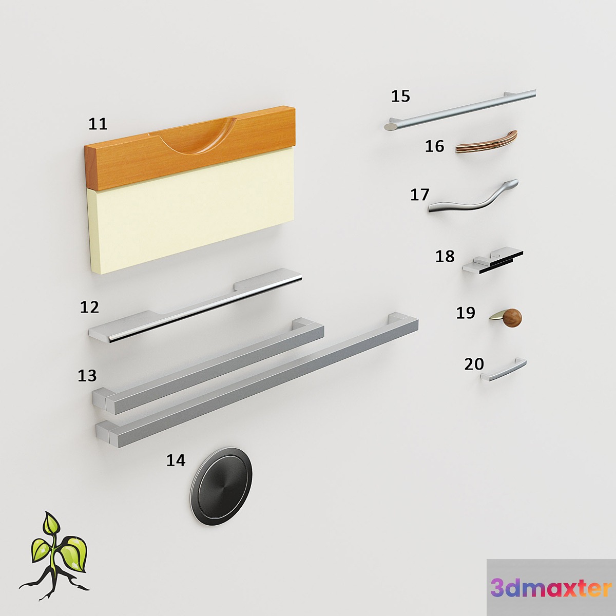 Art Nouveau handles Vol # 2 3D Max