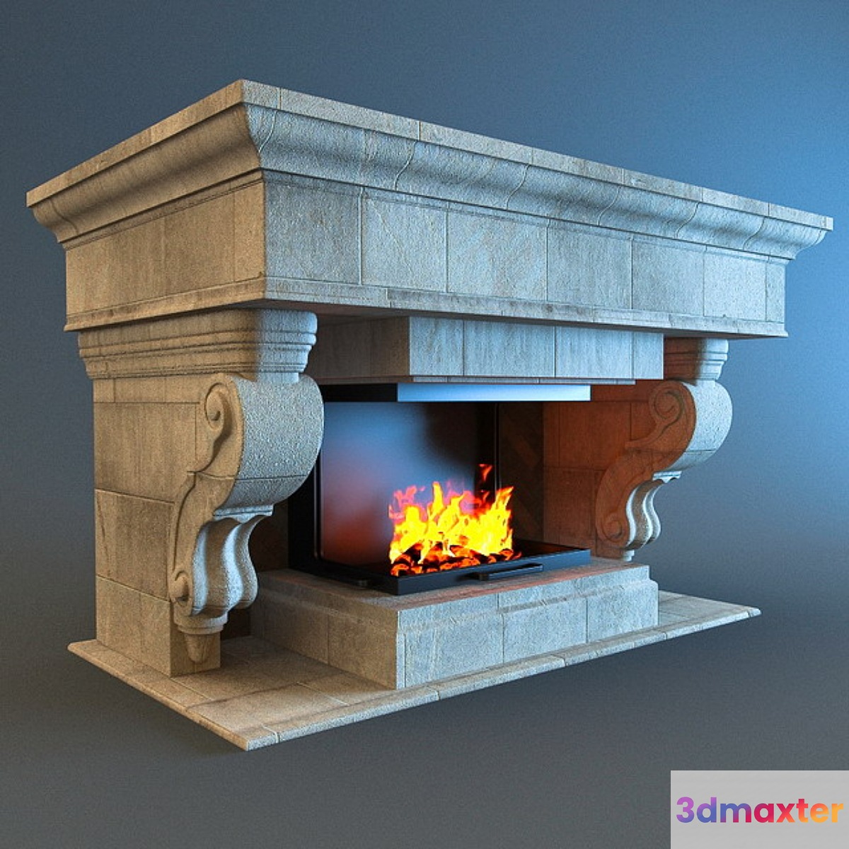 Old fireplace 3D Max