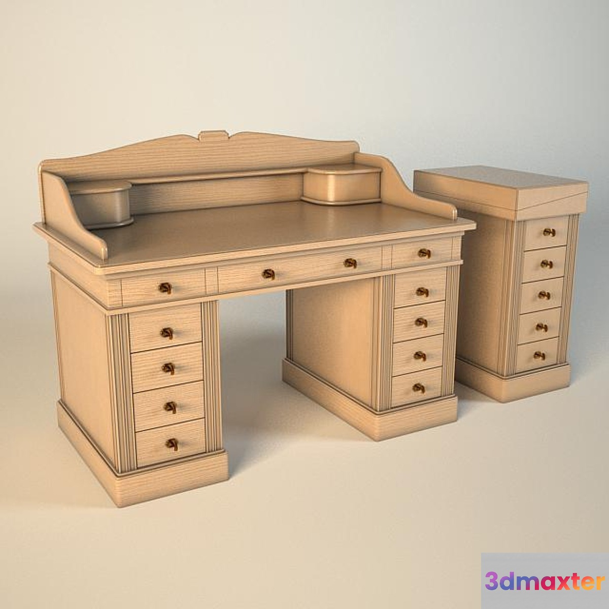 Writing desk C069B and Bizzotto Art cupboard Art: C062