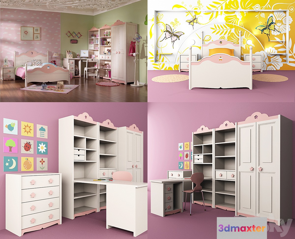 children's furniture for girls 3D Max