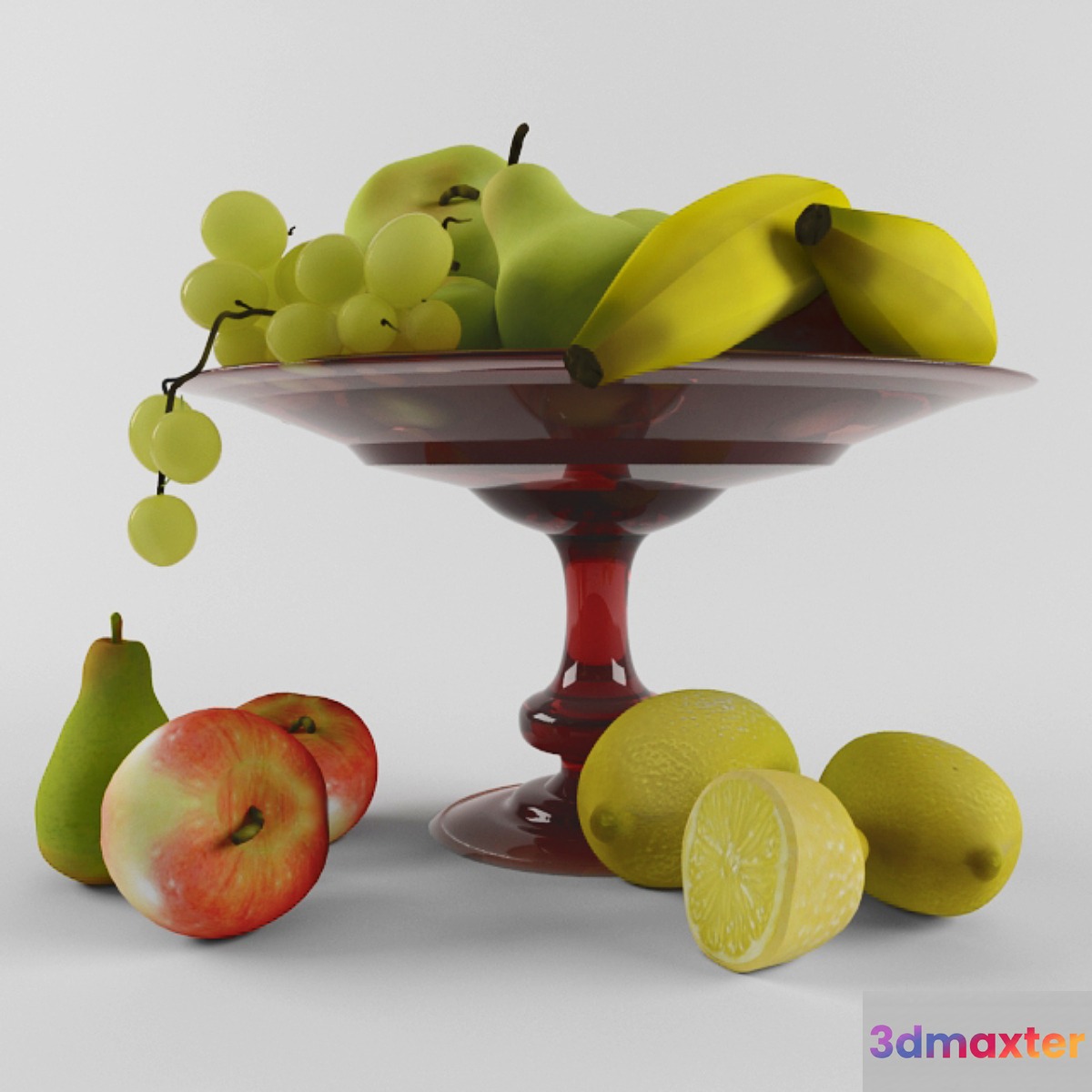 Bowl of fruit 3D Max