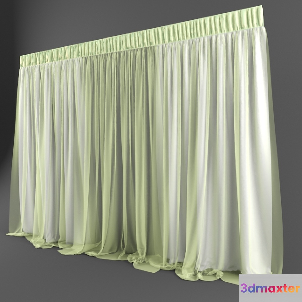 White curtains with citric veil