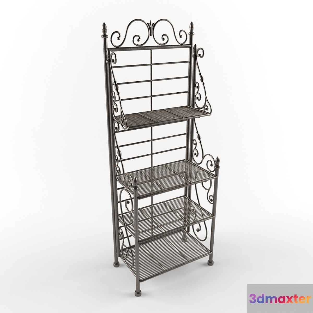 Wrought iron shelves for flowers