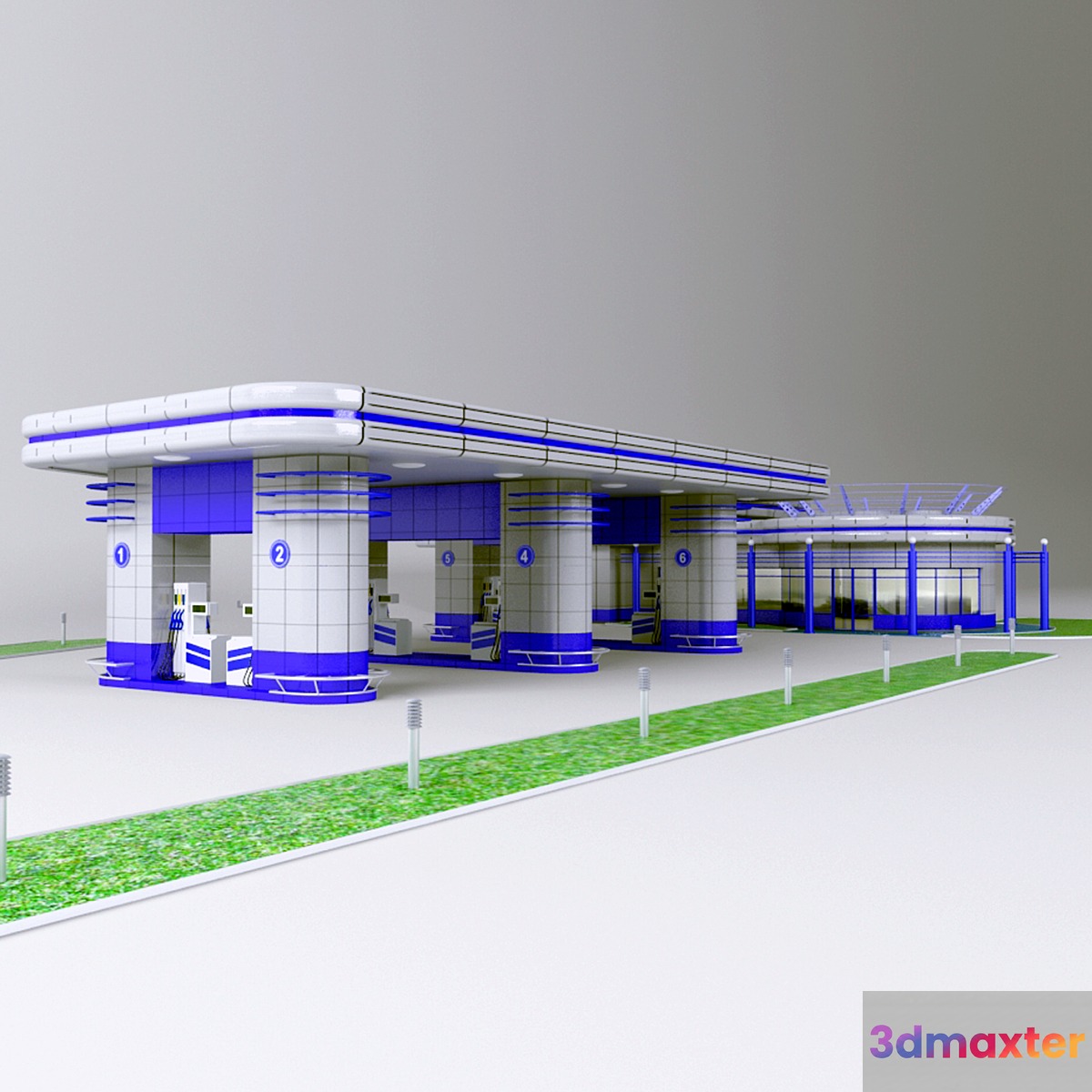 PETROL STATION 3D Max