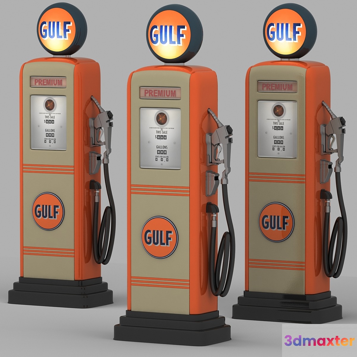 Gulf gas station 3D Max
