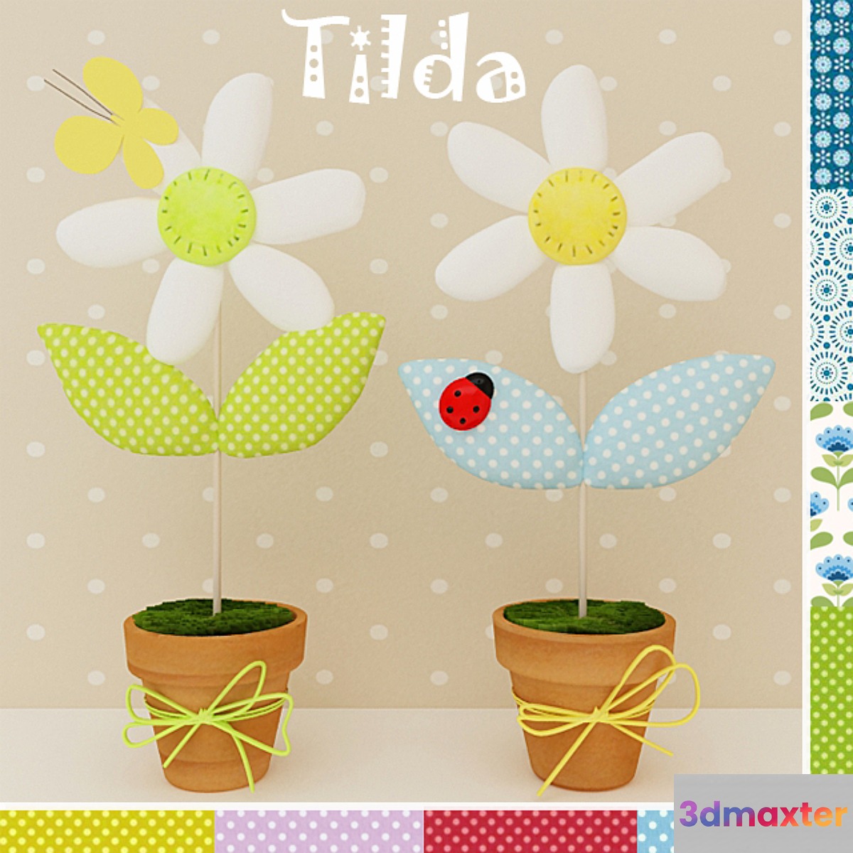 Decorative flowers baby 3D Max