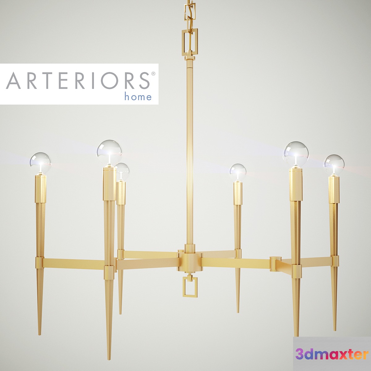 Auburn Antique Brass Chandelier from Arteriors 3D Max