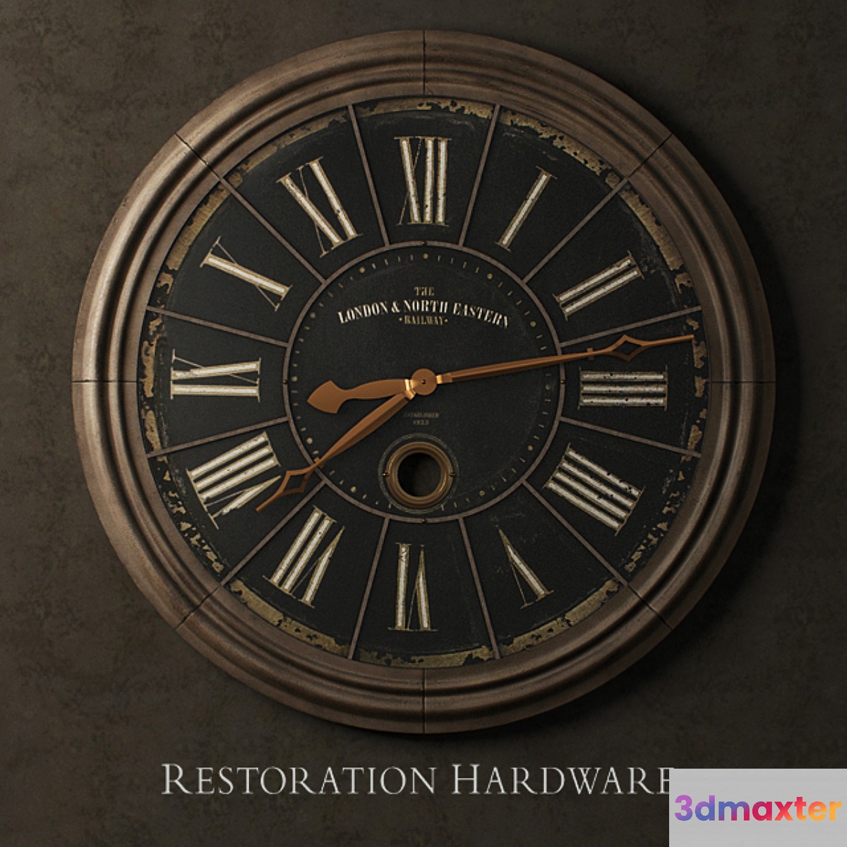 Restoration Hardware-London Rail Clock - No.2 3D Max
