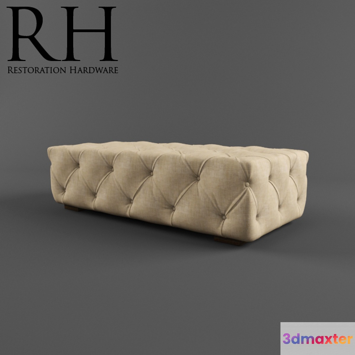 Restoration Hardware _ Soho Ottoman - No.2 3D Max