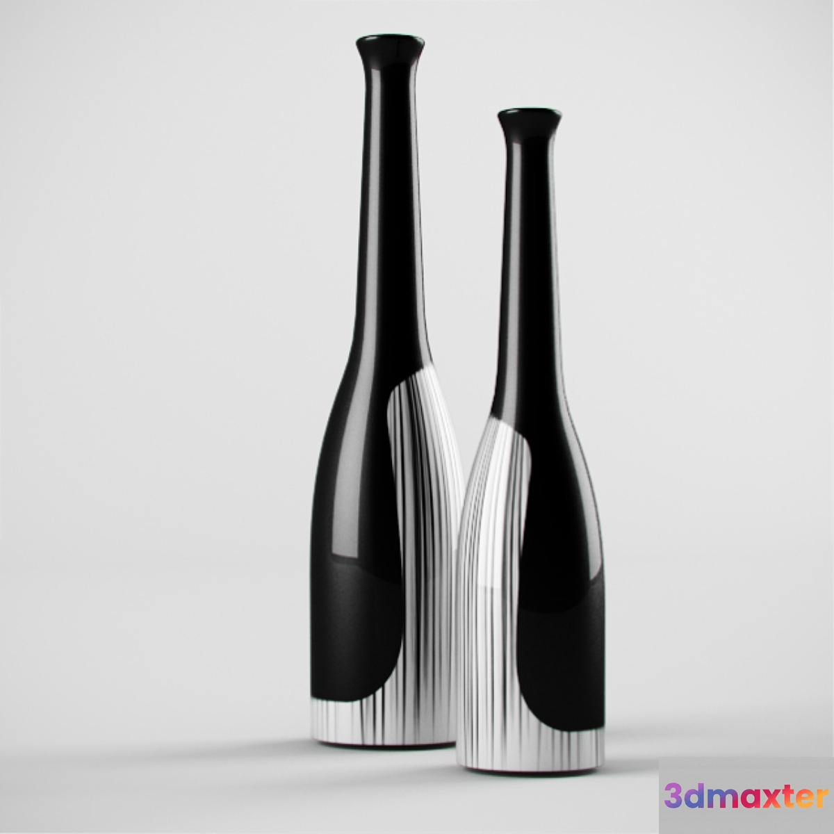 b&w bottles 3D Max