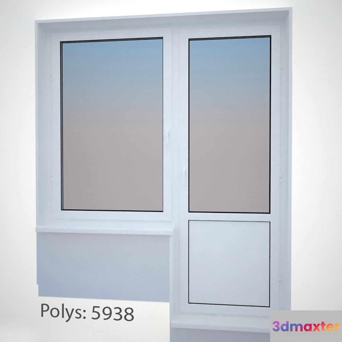 Plastic window with door