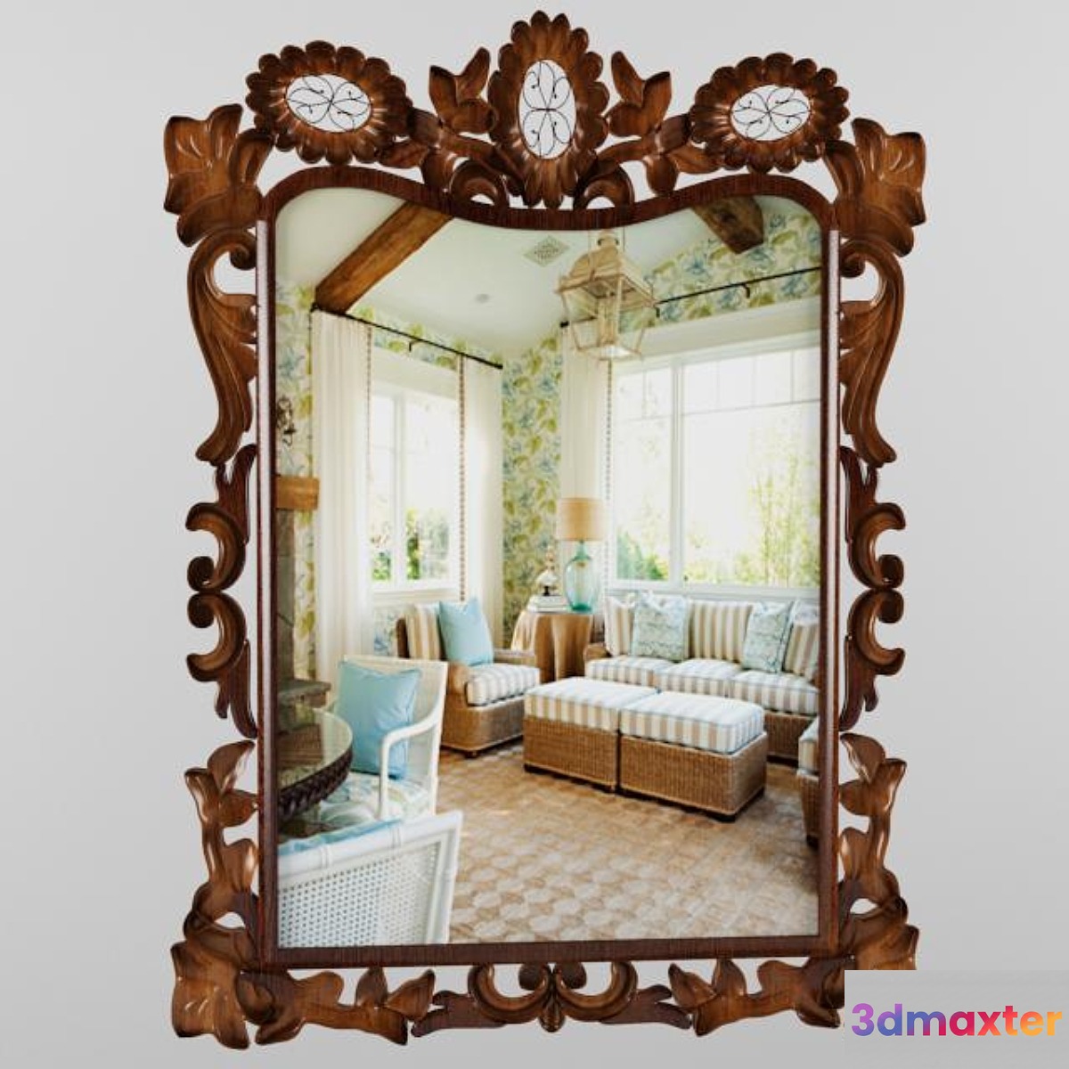 Mirror with wooden frame 3D Max