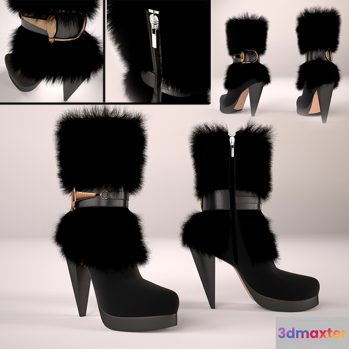 Women's boots 3D Max
